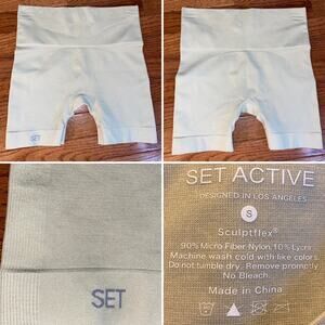NEW SET Active $59 SCULPTFLEX® BIKE SHORTS Light Green sz S
